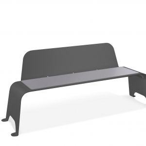 IBIZA BENCH with backrest in Oxiron