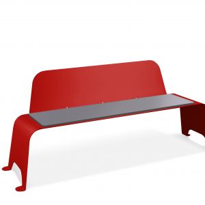 IBIZA BENCH with backrest in red