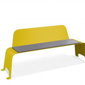 IBIZA BENCH with backrest in yellow