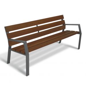 VANCOUVER BENCH tropical SFC wood with 6 boards